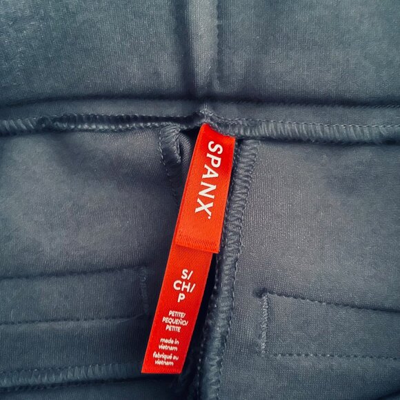 SPANX NAVY BLUE SLIM STRAIGHT LEG PANTS - SIZE SMALL PETITE LENGTH - TAGS ON - Picture 7 of 8